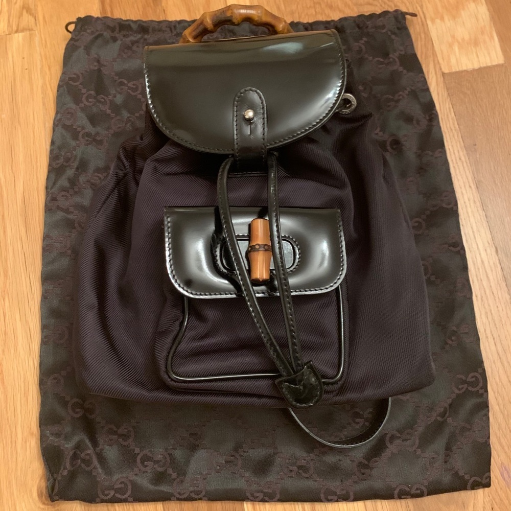 Gucci vintage bamboo mini backpack